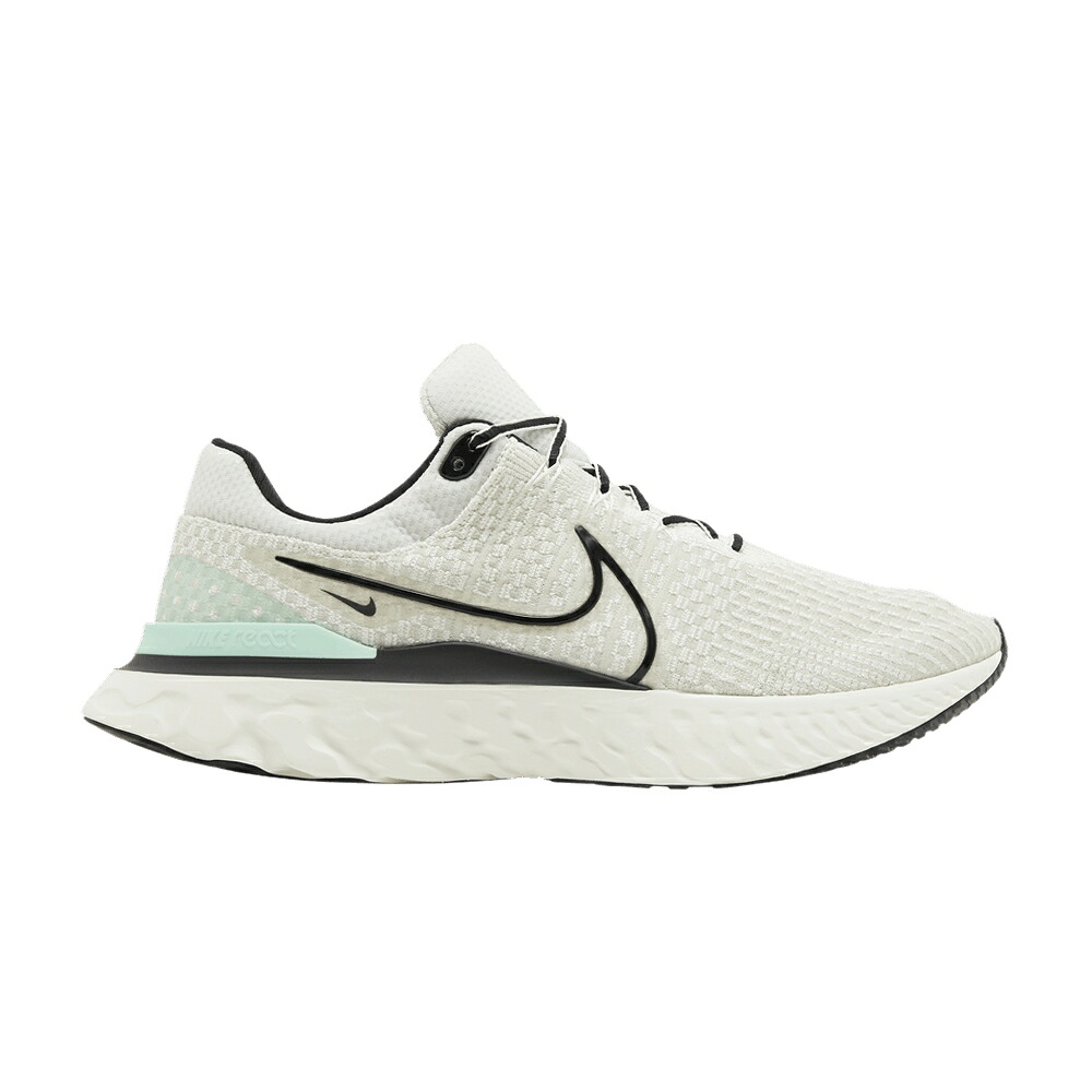 ナイキ リアクト 幽客 飛球編み物 黒いこと 黒いこと \u0027PHANTOM MINT\u0027 スニーカー メンズ NIKE REACT INFINITY RUN FLYKNIT 3 BLACK / PHANTOM BLACK LIGHT BONE SAIL