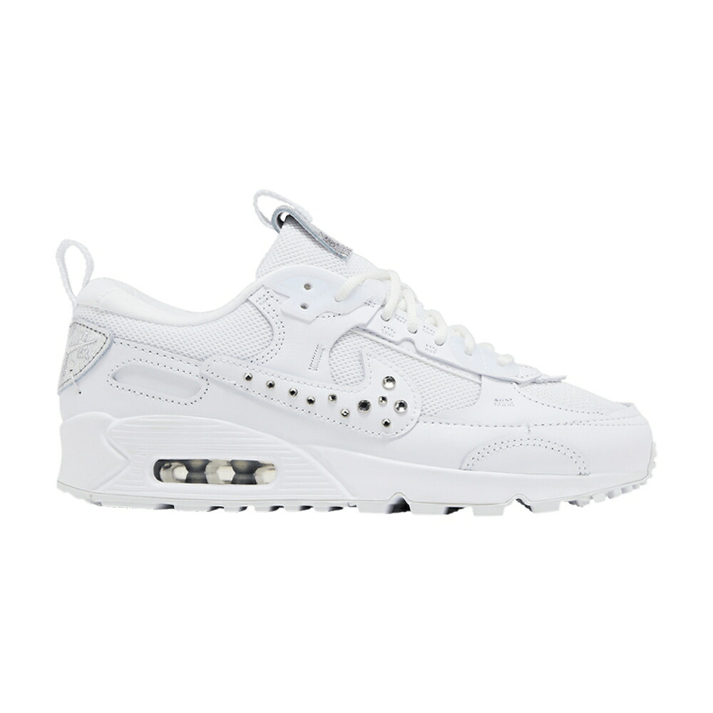 ナイキ マックス 白いこと 白いこと しろがね色 しろがね色 大気圏マックス \u0027STUDDED SWOOSH\u0027 スニーカー レディース NIKE WMNS AIR MAX 90 FUTURA / WHITE METALLIC SILVER