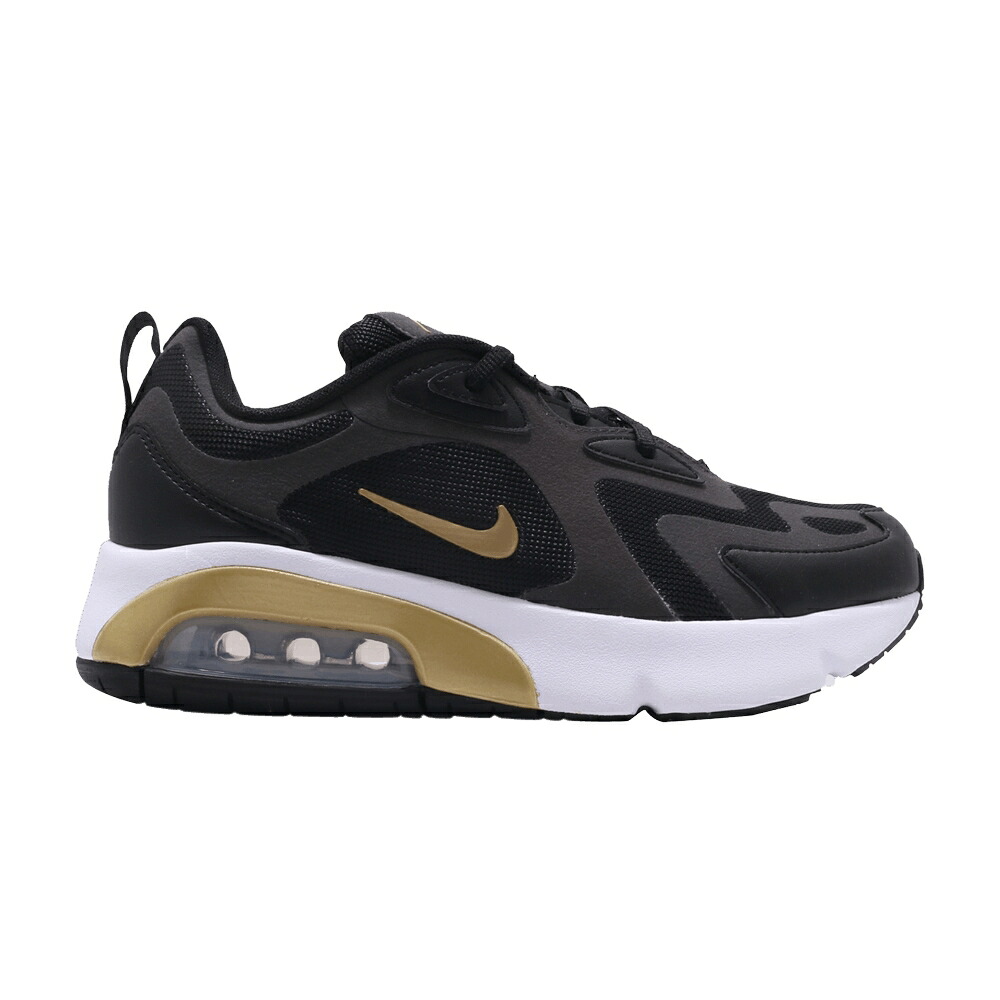 ナイキ マックス 黒いこと 黒いこと ゴールド 大気圏マックス \u0027METALLIC GOLD\u0027 お坊っちゃん キッズ NIKE AIR MAX 200 GS / BLACK METALLIC GOLD ANTHRACITE もの言う花 マタニティ スニーカー