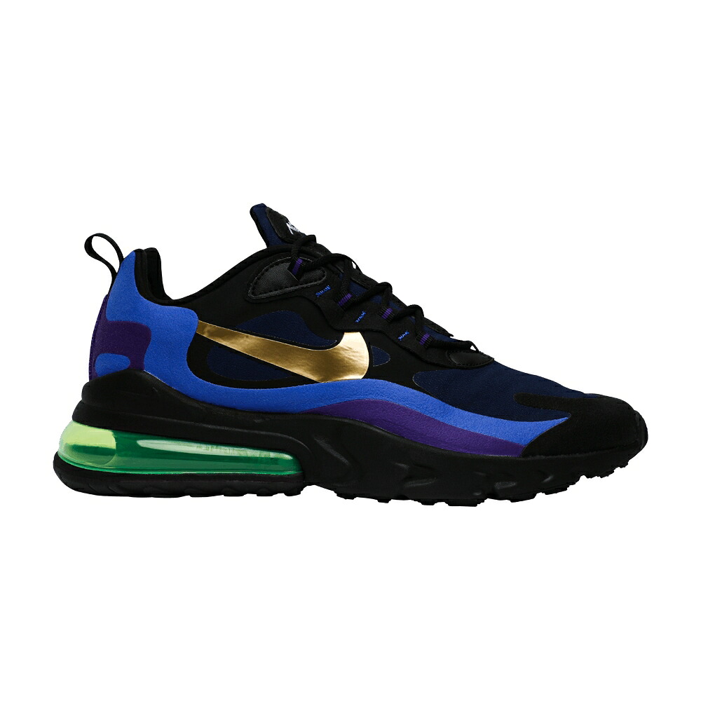 ナイキ マックス リアクト 黒いこと 黒いこと ゴールド ディープ エア湖マックス \u0027DEEP ROYAL\u0027 スニーカー メンズ NIKE AIR MAX 270 REACT / BLACK UNIVERSITY GOLD DEEP ROYAL
