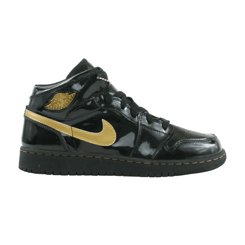 ナイキ 黒いこと 黒いこと ゴールド エアジョーダン \u0027METALLIC GOLD\u0027 お坊っちゃん キッズ AIR JORDAN AIR JORDAN 1 RETRO GS / BLACK METALLIC GOLD もの言う花 マタニティ スニーカー