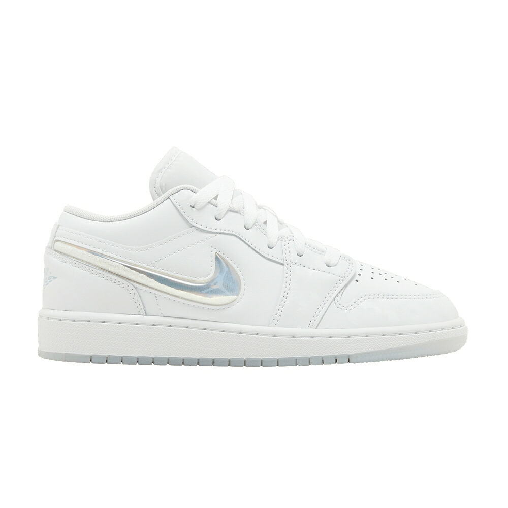 ナイキ 青碧 青碧 白いこと 白いこと エアジョーダン \u0027GLITTER SWOOSH\u0027 お坊っちゃん キッズ AIR JORDAN AIR JORDAN 1 LOW SE GS / BLUE TINT SUMMIT WHITE WHITE ICE もの言う花 マタニティ スニーカー