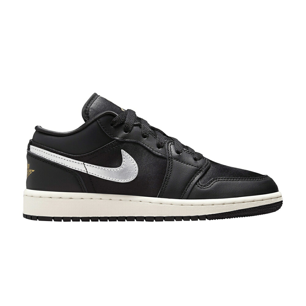 ナイキ 黒いこと 黒いこと ゴールド エアジョーダン \u0027BLACK SILVER\u0027 御坊っちゃん キッズ AIR JORDAN AIR JORDAN 1 LOW SE GS METALLIC / BLACK SAIL METALLIC GOLD もの言う花 マタニティ スニーカー