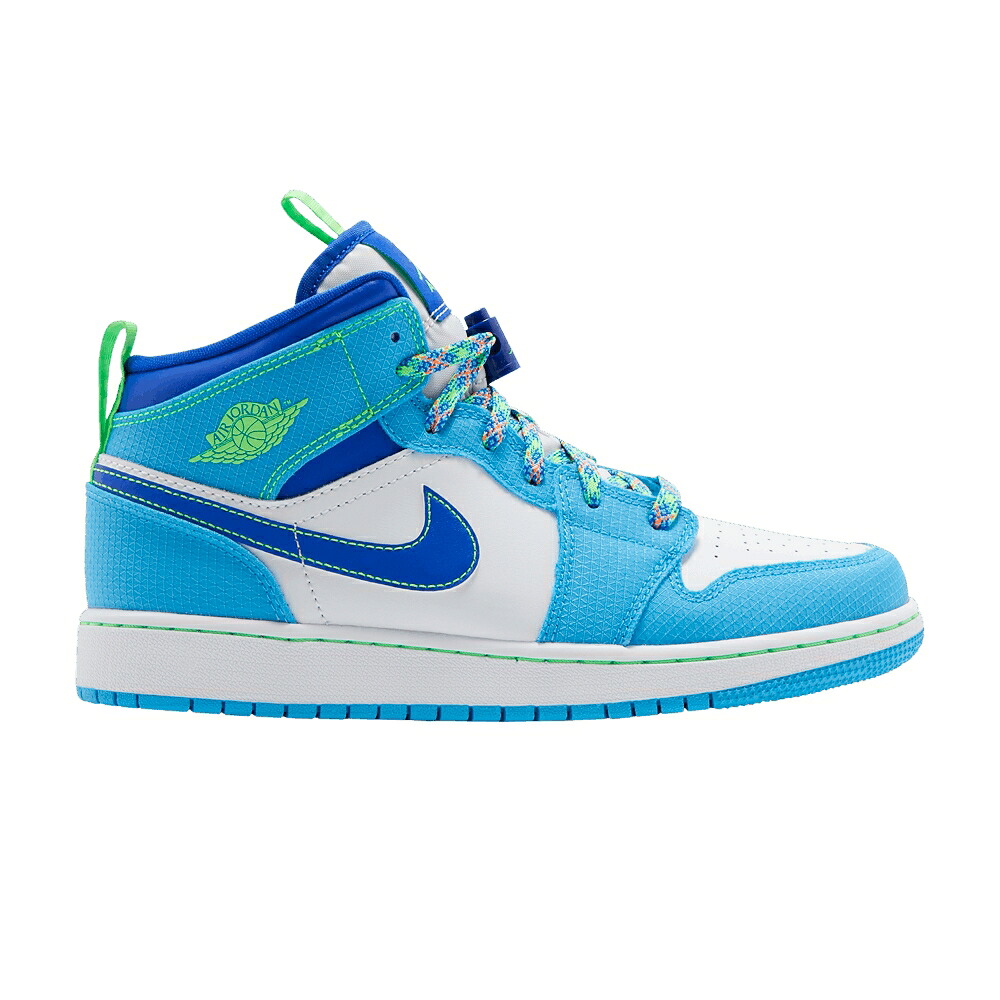 ナイキ ミッド 青碧 青碧 エアジョーダン \u0027SPRITE\u0027 お坊っちゃん キッズ AIR JORDAN AIR JORDAN 1 MID SE GS / DARK POWDER BLUE RACER BLUE もの言う花 マタニティ スニーカー