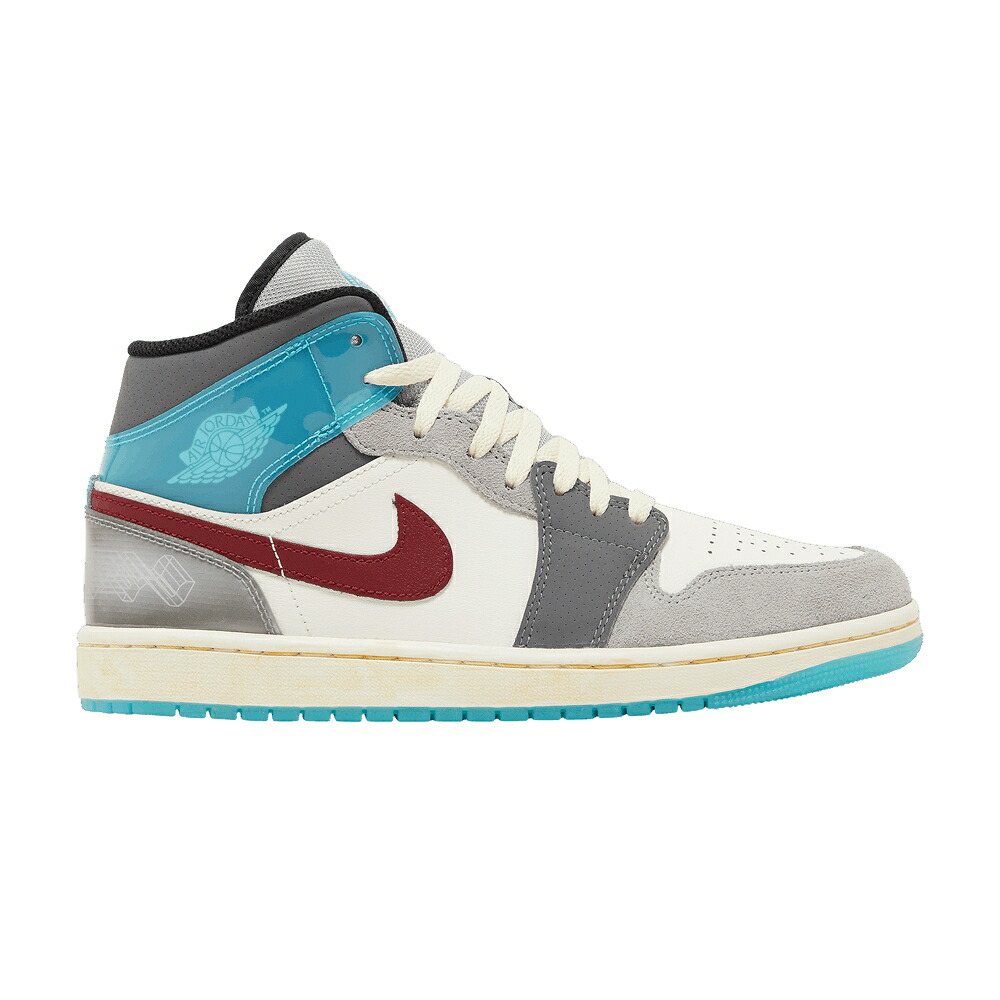 ナイキ ミッド 野球クラブ 赤 赤いこと エアジョーダン \u0027EXPLORATION UNIT\u0027 スニーカー メンズ AIR JORDAN AIR JORDAN 1 MID / SAIL TEAM RED COCONUT MILK