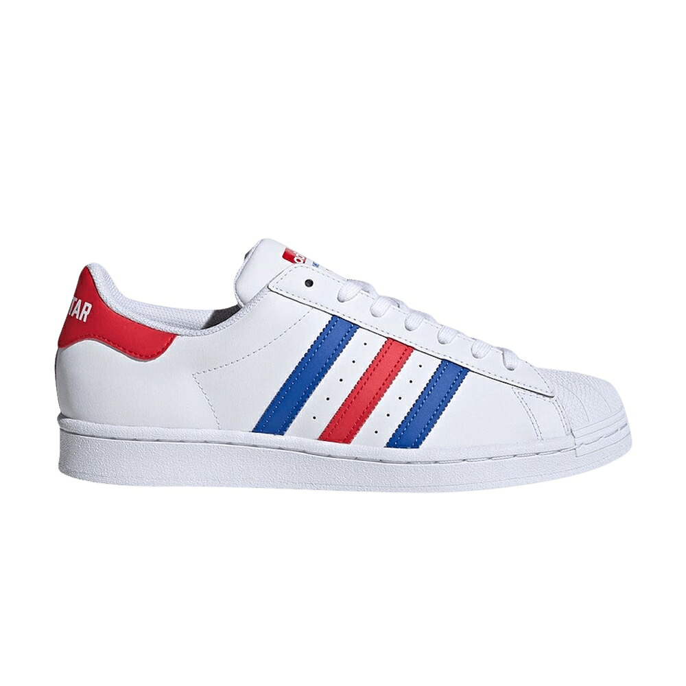 アディダス はやりっ児 白いこと 白いこと 青碧 青碧 VS. \u0027USA\u0027 スニーカー メンズ ADIDAS AMERICANA SUPERSTAR / FOOTWEAR WHITE BLUE COLLEGIATE