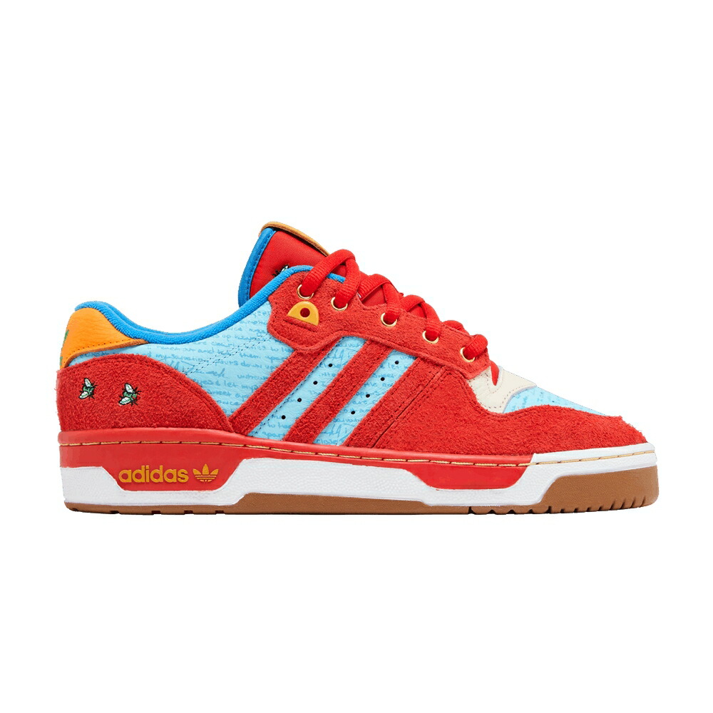アディダス 青味 青み ボックス席 赤 赤いこと \u0027ERIKA\u0027S POEM\u0027 スニーカー メンズ ADIDAS UNHEARDOF X RIVALRY LOW BLUE BOX / VIVID RED BLISS BLUE FOOTWEAR