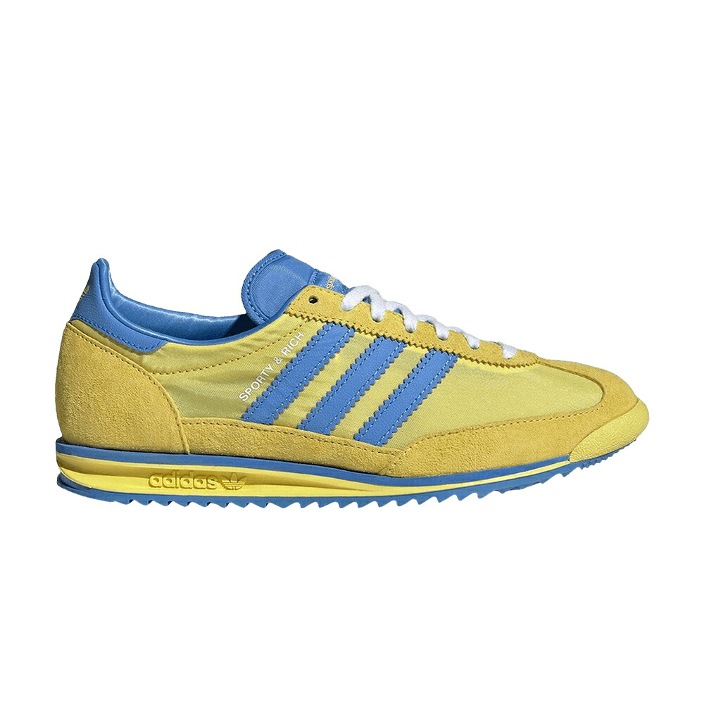 アディダス 黄味がかった 黄色 レアル 青み 青色 \u0026 \u0027LIGHT YELLOW\u0027 スニーカー レディース ADIDAS SPORTY RICH X WMNS SL72 OG / LIGHT YELLOW REAL BLUE CLOUD