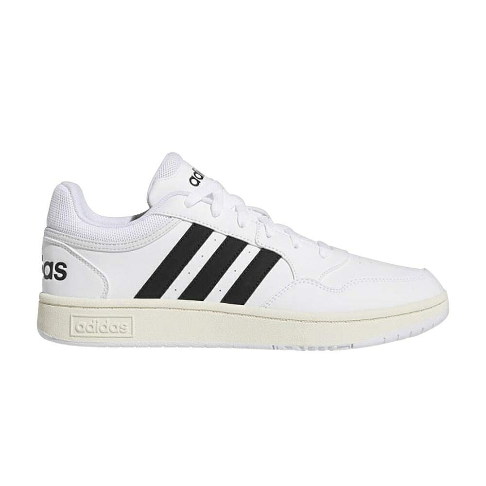 アディダス 白いこと 白いこと 中核グループ 黒いこと 黒いこと 3.0 \u0027WHITE BLACK\u0027 スニーカー メンズ ADIDAS HOOPS LOW / CLOUD WHITE CORE BLACK CHALK