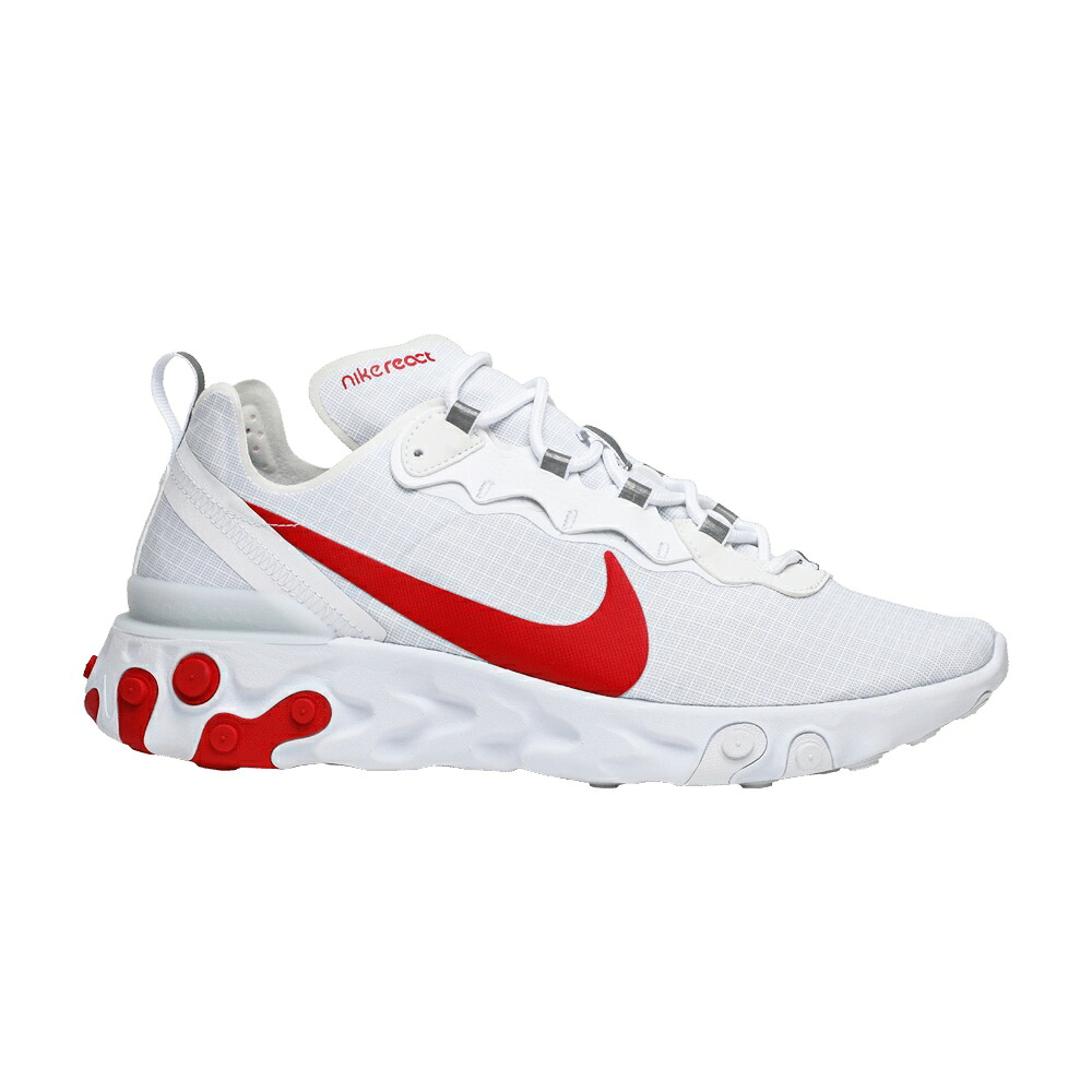 ナイキ リアクト 化学元素 白いこと 白いこと 赤 赤いこと \u0027WHITE RED\u0027 スニーカー メンズ NIKE REACT ELEMENT 55 UNIVERSITY / WHITE UNIVERSITY RED