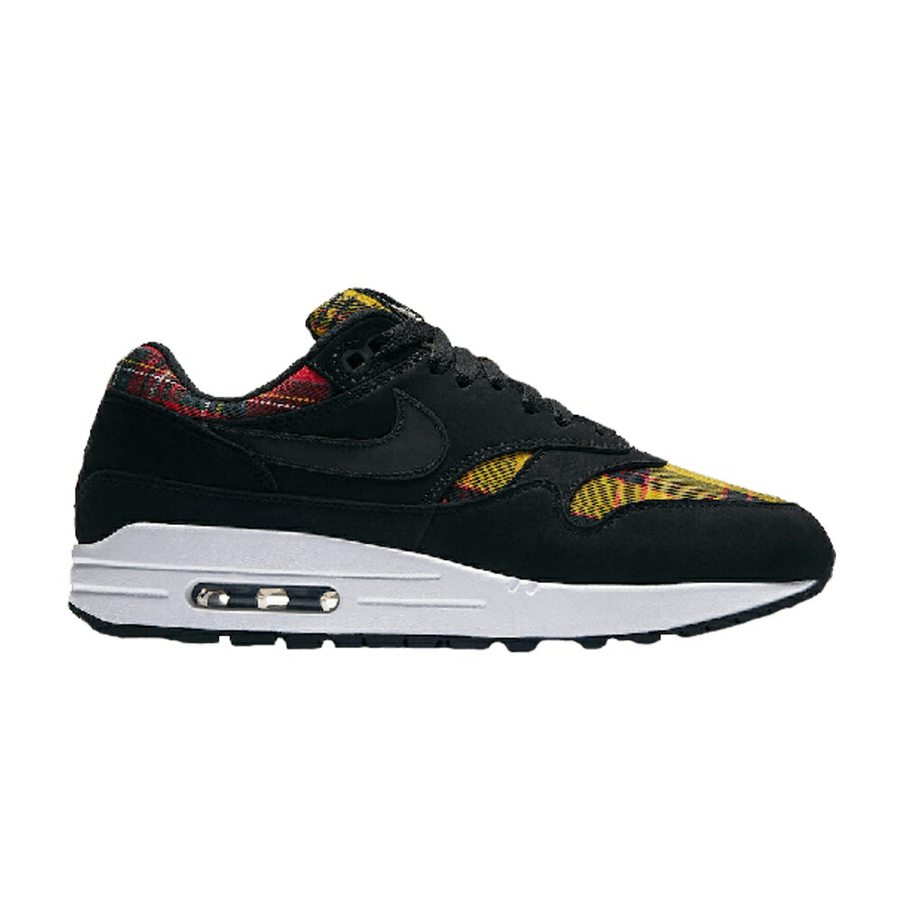 ナイキ マックス 黒いこと 黒いこと 赤 赤いこと エア湖マックス \u0027TARTAN\u0027 スニーカー レディース NIKE WMNS AIR MAX 1 SE / BLACK BLACK UNIVERSITY RED