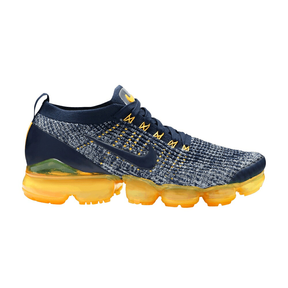 ナイキ フライニット 紺色 ネイビー カレッジ 灰色 グレー レーザー エアヴェイパーマックス 'COLLEGE ORANGE' スニーカー メンズ NIKE AIR VAPORMAX FLYKNIT 3 NAVY / COLLEGE NAVY WOLF GREY LASER｜スニケス
