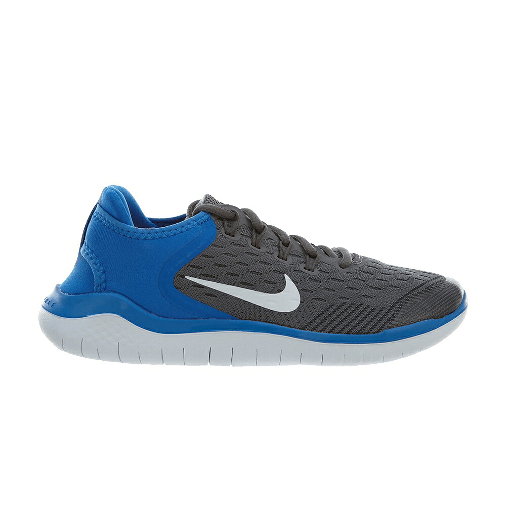 ナイキ 無償性 白いこと 白いこと 青味 青み \u0027GUNSMOKE\u0027 御坊っちゃん キッズ NIKE FREE RN 2018 GS / GUNSMOKE WHITE SIGNAL BLUE もの言う花 マタニティ スニーカー