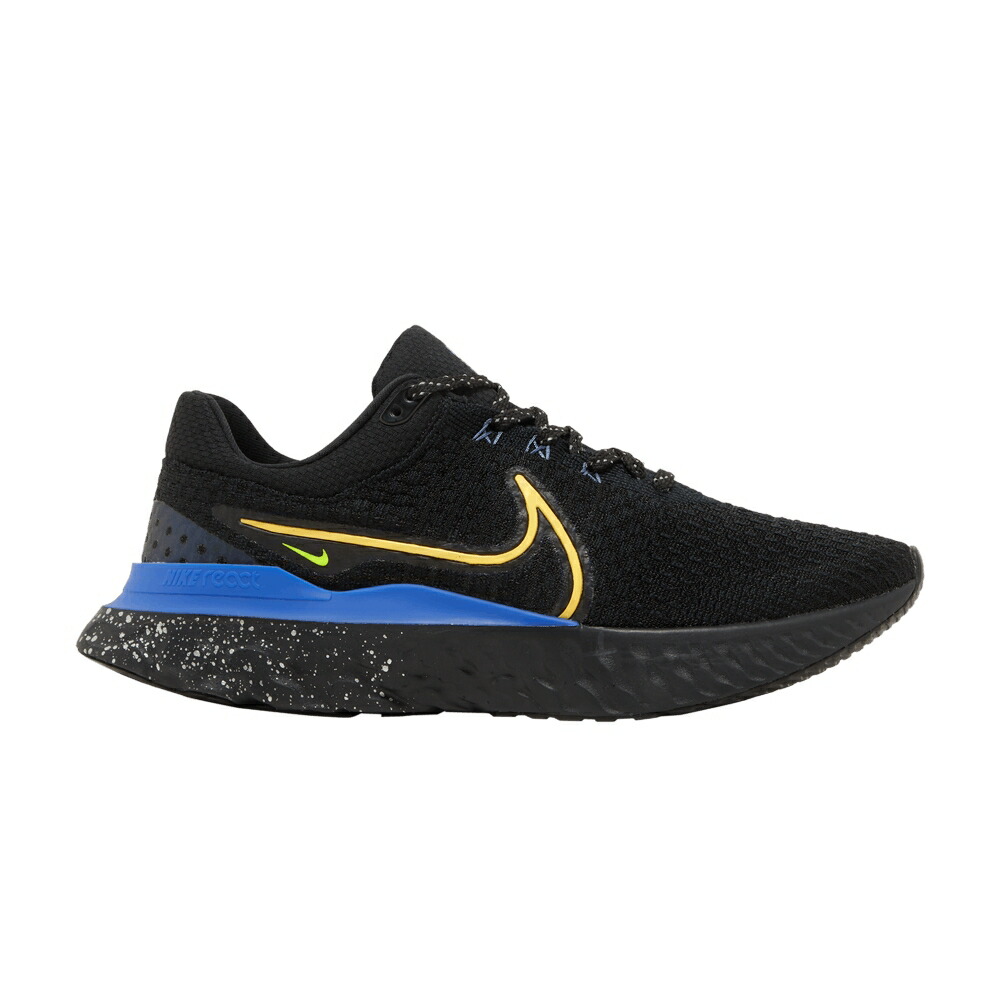 ナイキ リアクト 幽客 飛球編み物 黒いこと 黒いこと \u0027BLACK ROYAL\u0027 スニーカー メンズ NIKE REACT INFINITY RUN FLYKNIT 3 CITRON / BLACK CITRON PULSE HYPER ROYAL