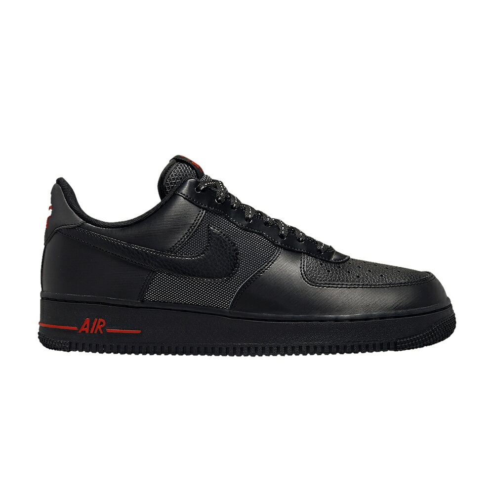ナイキ 黒いこと 黒いこと 赤 赤いこと 空軍 \u0027REFLECTIVE BLACK\u0027 スニーカー メンズ NIKE AIR FORCE 1 LOW / BLACK BLACK UNIVERSITY RED