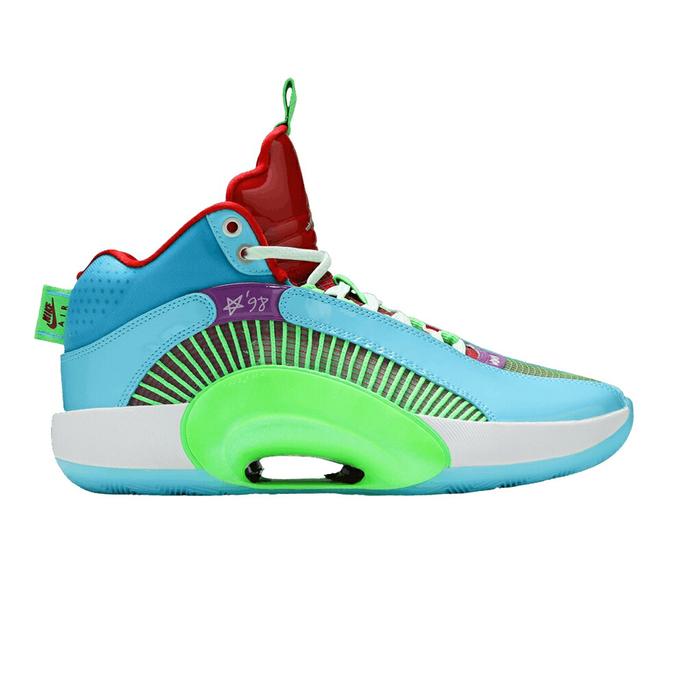 ナイキ 青み 青色 緑 緑であること エアジョーダン \u0027GREATEST GIFT\u0027 スニーカー メンズ AIR JORDAN JAYSON TATUM X AIR JORDAN 35 PF / BLUE FURY GREEN SPARK UNIVERSITY
