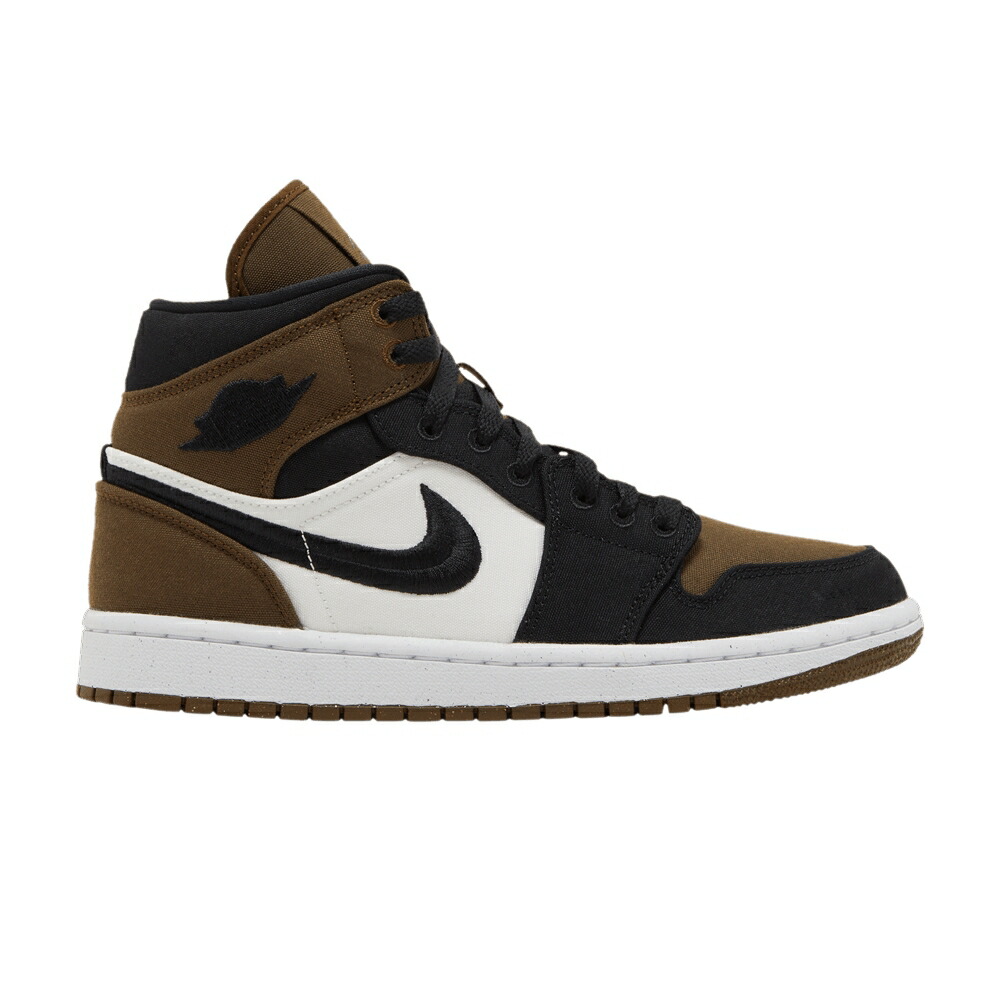 ナイキ ミッド オリーブ 白いこと 白いこと 黒いこと 黒いこと エアジョーダン \u0027OLIVE TOE\u0027 スニーカー レディース AIR JORDAN WMNS AIR JORDAN 1 MID SE / LIGHT OLIVE SAIL WHITE BLACK