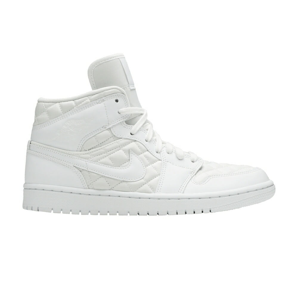 ナイキ ミッド 白いこと 白いこと 黒いこと 黒いこと エアジョーダン \u0027WHITE QUILTED\u0027 スニーカー レディース AIR JORDAN WMNS AIR JORDAN 1 MID SE / WHITE WHITE BLACK