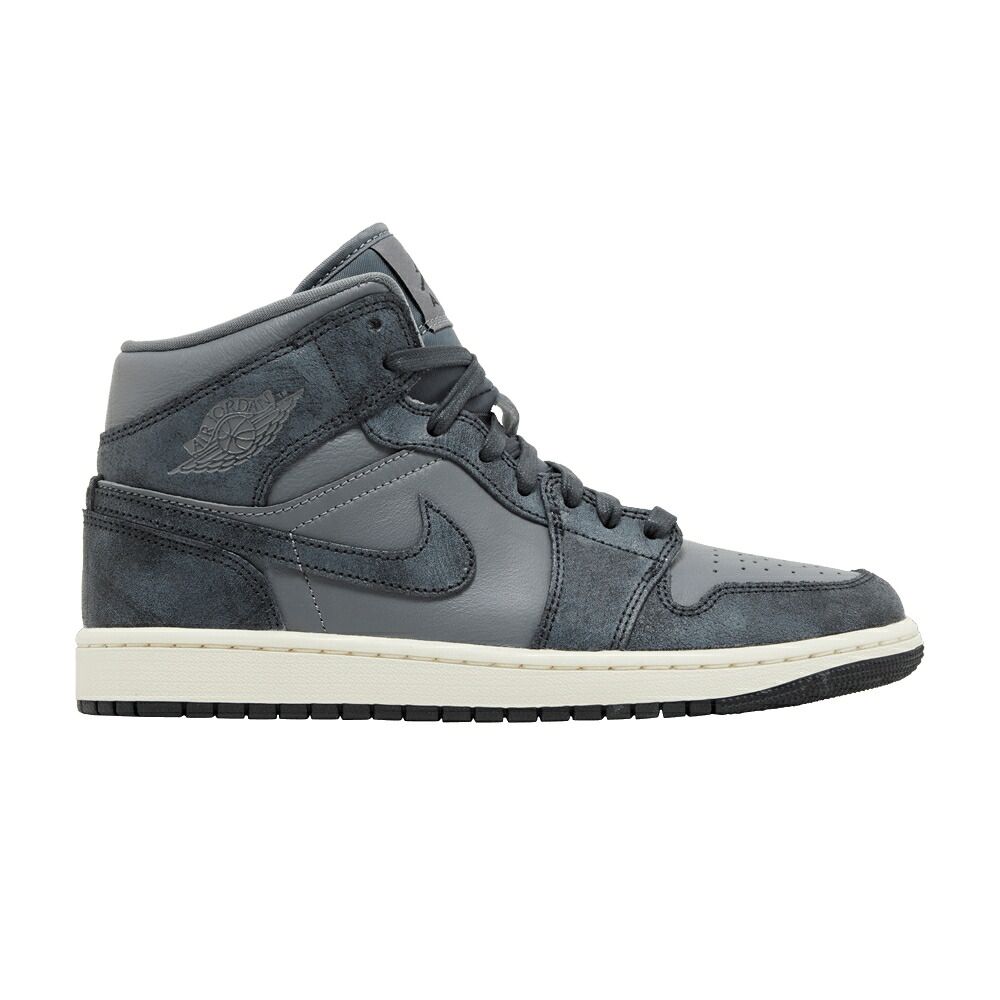 ナイキ ミッド 薄墨色 薄墨色 エアジョーダン \u0027DISTRESSED GREY\u0027 スニーカー レディース AIR JORDAN WMNS AIR JORDAN 1 MID SMOKE / SMOKE GREY OFF NOIR SAIL
