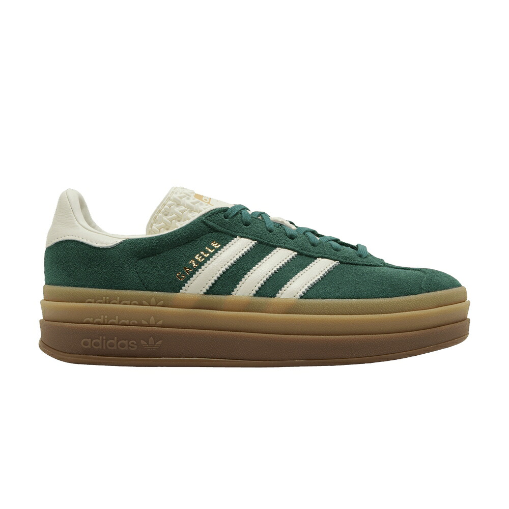 アディダス ガゼル 緑 緑であること 白いこと 白いこと ゴールド \u0027COLLEGIATE GUM\u0027 スニーカー レディース ADIDAS WMNS GAZELLE BOLD GREEN / COLLEGIATE GREEN OFF WHITE GOLD
