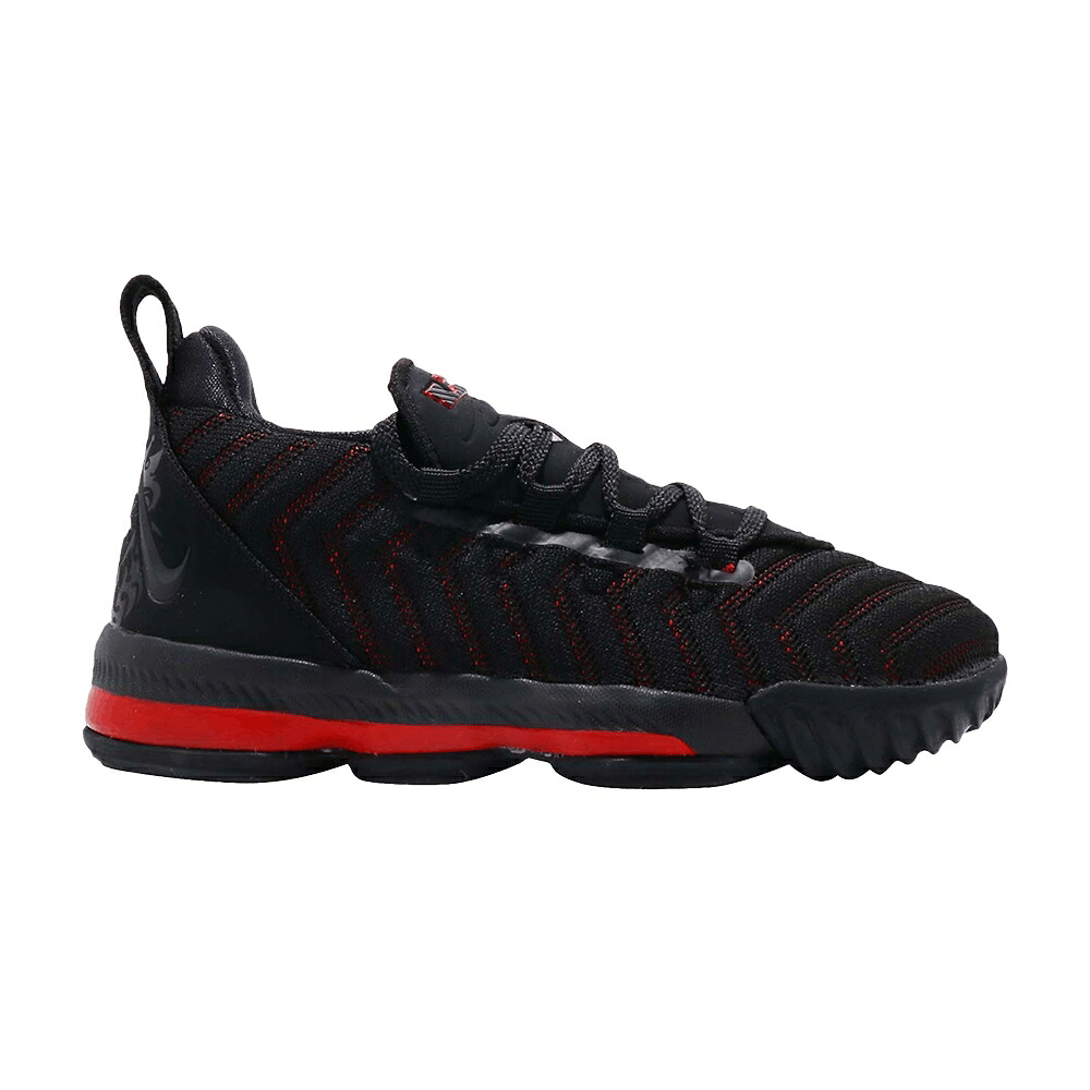 ナイキ レブロン 黒色 ブラック 赤 レッド 'FRESH BRED' ジュニア キッズ NIKE LEBRON 16 PS / BLACK BLACK UNIVERSITY RED ベビー マタニティ スニーカー｜スニケス