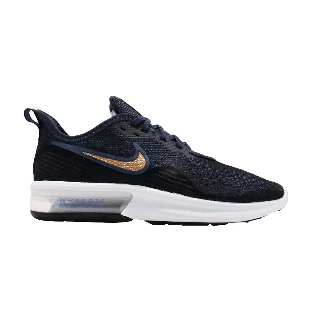 ナイキ マックス シークエント 黒いこと 黒いこと ゴールド 大気圏マックス スニーカー レディース NIKE WMNS AIR MAX SEQUENT 4 / BLACK METALLIC GOLD OBSIDIAN
