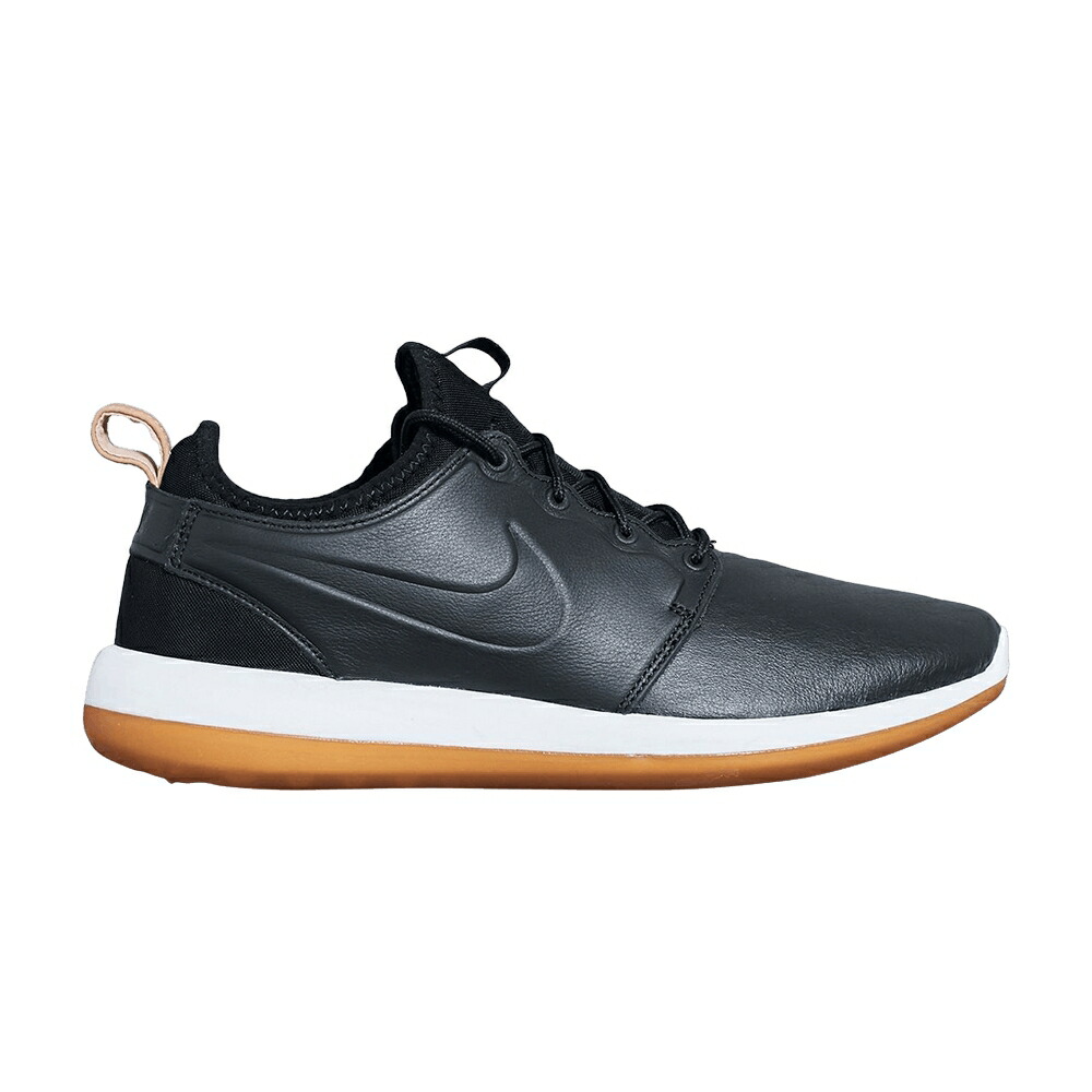 ナイキ なめし革 割り増し金 黒いこと 黒いこと 白いこと 白いこと \u0027BLACK GUM\u0027 スニーカー メンズ NIKE ROSHE TWO LEATHER PREMIUM / BLACK BLACK WHITE