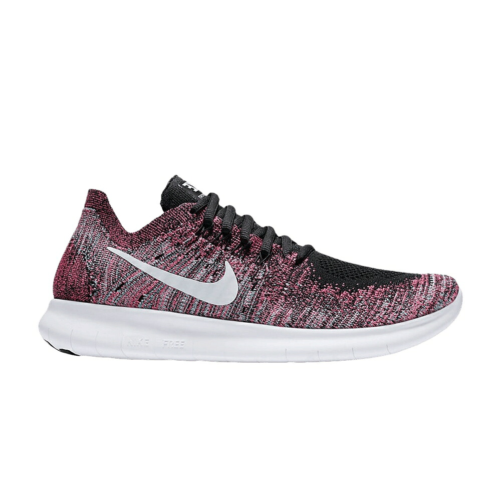 ナイキ フリー フライニット 黒色 ブラック 白色 ホワイト ピンク 'MULITCOLOR' スニーカー レディース NIKE WMNS FREE RN FLYKNIT 2017 'MULIT-COLOR' / BLACK WHITE RACER PINK｜スニケス 86,185円