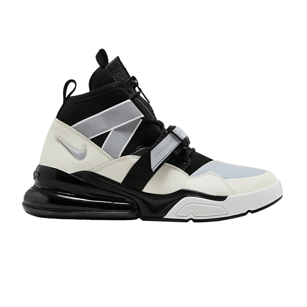 ナイキ 黒色 ブラック 灰色 グレー 白色 ホワイト エアフォース 'BLACK SAIL' スニーカー メンズ NIKE AIR FORCE 270 UTILITY / BLACK SAIL WOLF GREY WHITE｜スニケス
