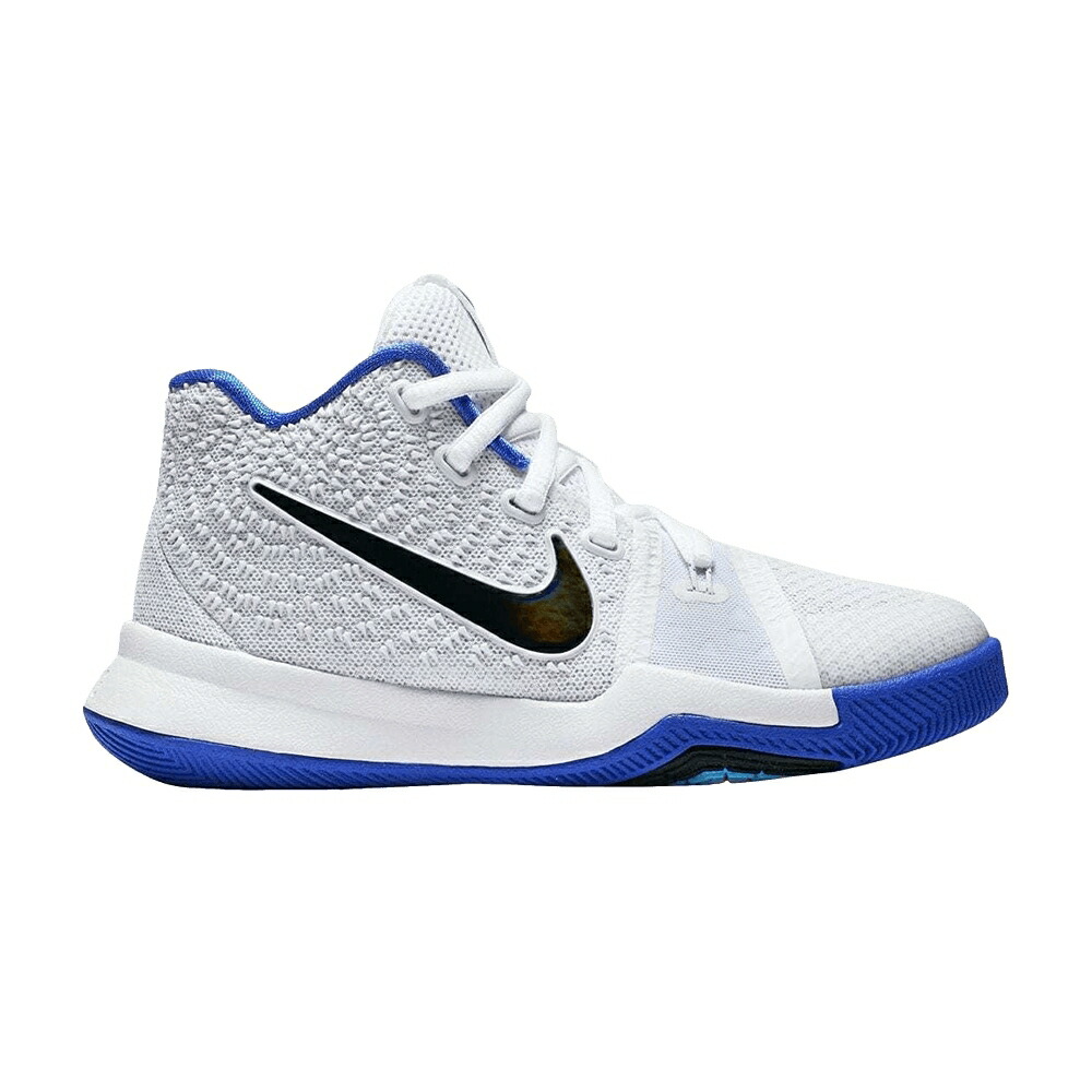 ナイキ カイリー 白いこと 白いこと 黒いこと 黒いこと \u0027DUKE\u0027 お坊っちゃん キッズ NIKE KYRIE 3 なおなお書き / WHITE BLACK HYPER COBALT もの言う花 マタニティ スニーカー
