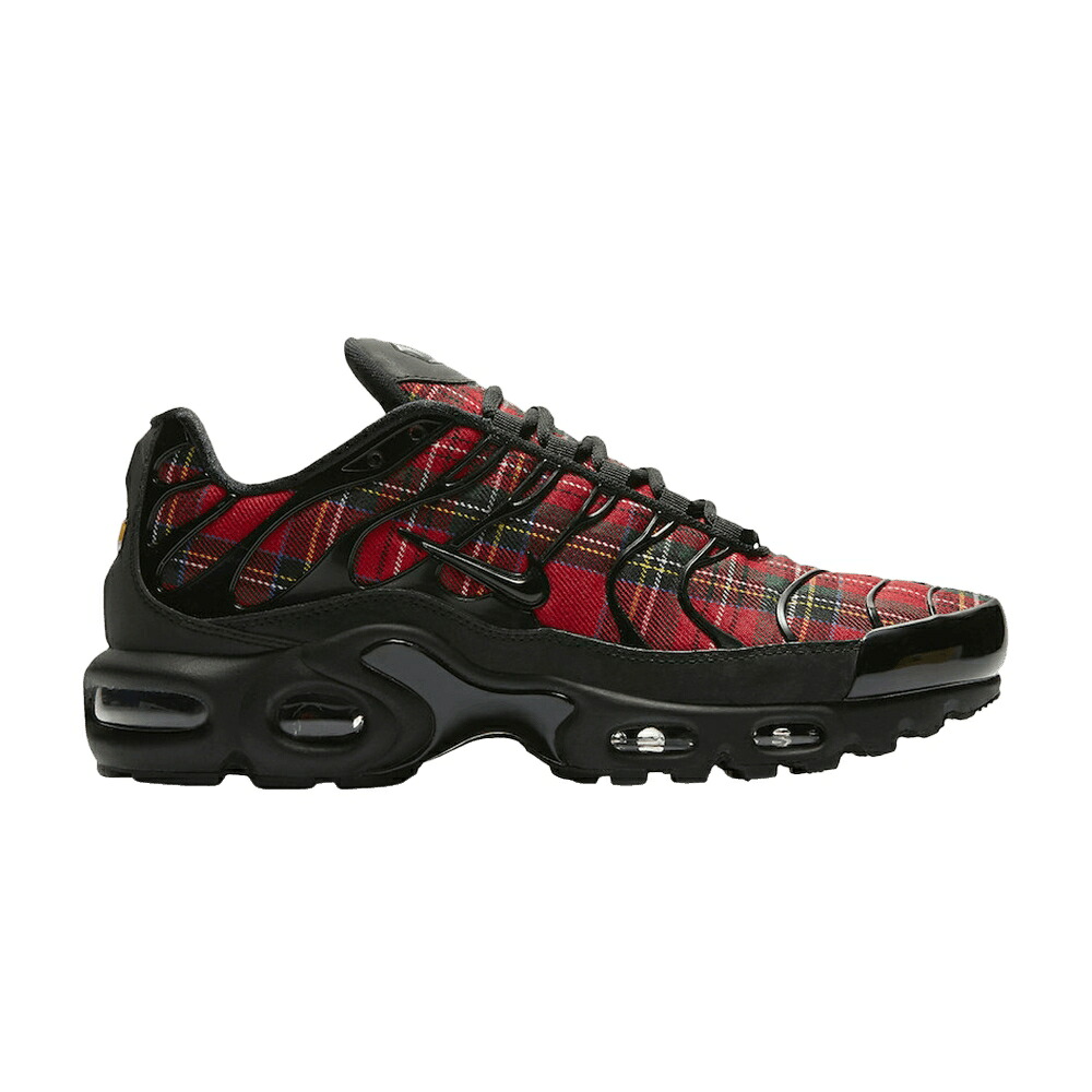 ナイキ マックス 黒いこと 黒いこと 赤 赤いこと エアマックスプラス \u0027TARTAN\u0027 スニーカー レディース NIKE WMNS AIR MAX PLUS / BLACK BLACK UNIVERSITY RED