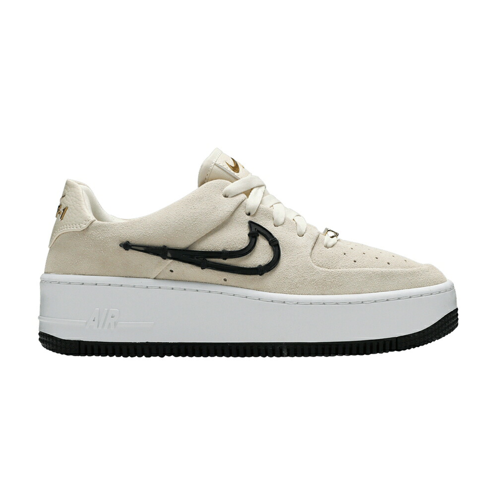 ナイキ 皮膚軟化剤 黒いこと 黒いこと ゴールド 空軍 \u0027CREAM\u0027 スニーカー レディース NIKE WMNS AIR FORCE 1 SAGE LOW LX / LIGHT CREAM BLACK METALLIC GOLD