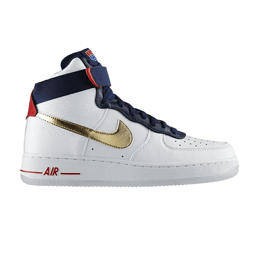 ナイキ ハイ プレミアム 白色 ホワイト ゴールド エアフォース 'USA OLYMPIC' スニーカー メンズ NIKE AIR FORCE 1 HIGH PREMIUM / WHITE METALLIC GOLD MIDNIGHT｜スニケス
