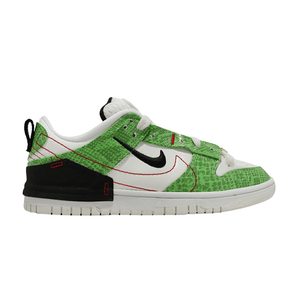 ナイキ ダンク 黒いこと 黒いこと 白いこと 白いこと ダンクロー \u0027GREEN SNAKESKIN\u0027 スニーカー レディース NIKE WMNS DUNK LOW DISRUPT 2 / SAIL BLACK WHITE