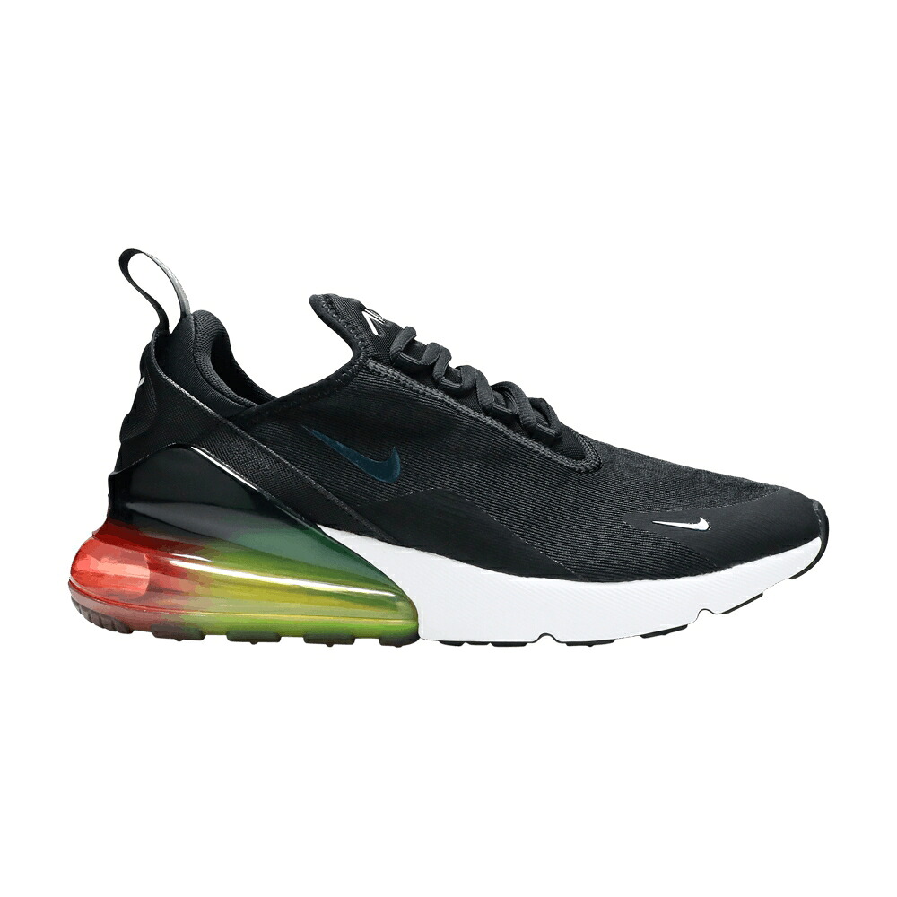 ナイキ マックス 黒いこと 黒いこと レーザ 橙 オレンジ色 エア湖マックス \u0027RAINBOW HEEL\u0027 スニーカー メンズ NIKE AIR MAX 270 SE / BLACK BLACK LASER ORANGE