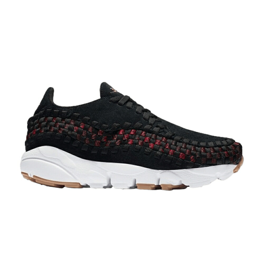 ナイキ ウーブン 黒いこと 黒いこと 赤 赤いこと スニーカー レディース NIKE WMNS AIR FOOTSCAPE WOVEN N7 / BLACK BLACK UNIVERSITY RED GUM