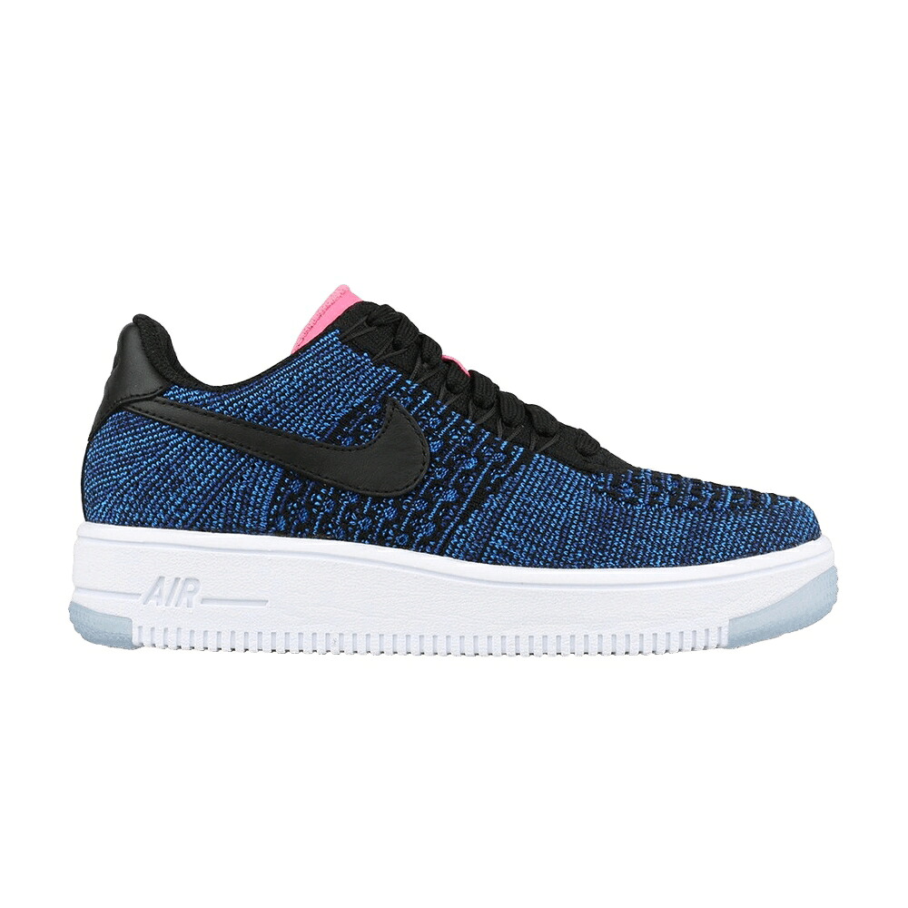 ナイキ フライニット 黒色 ブラック ディープ 青色 ブルー エアフォース 'DEEP BLUE' スニーカー レディース NIKE WMNS AIR FORCE 1 FLYKNIT LOW ROYAL / BLACK BLACK DEEP ROYAL BLUE|スニケス