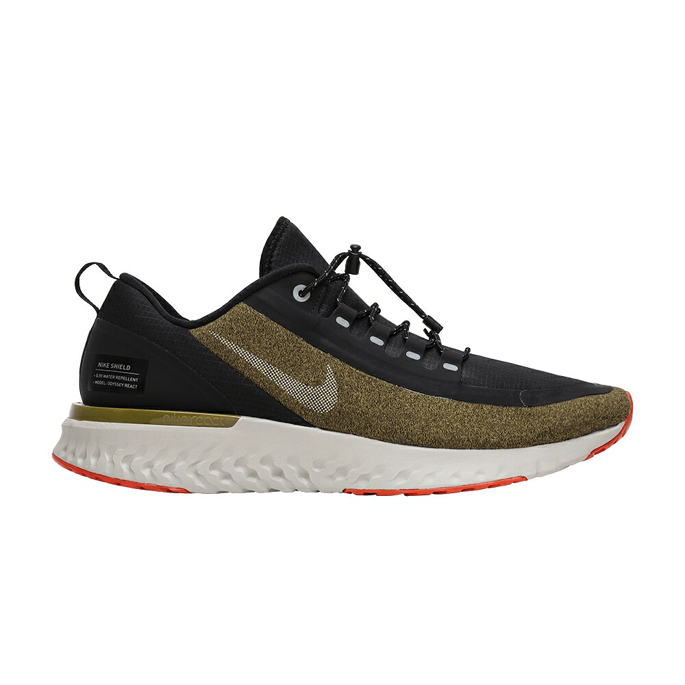 ナイキ リアクト オリーブ しろがね色 しろがね色 \u0027OLIVE FLAK\u0027 スニーカー メンズ NIKE ODYSSEY REACT SHIELD / OLIVE FLAK REFLECT SILVER