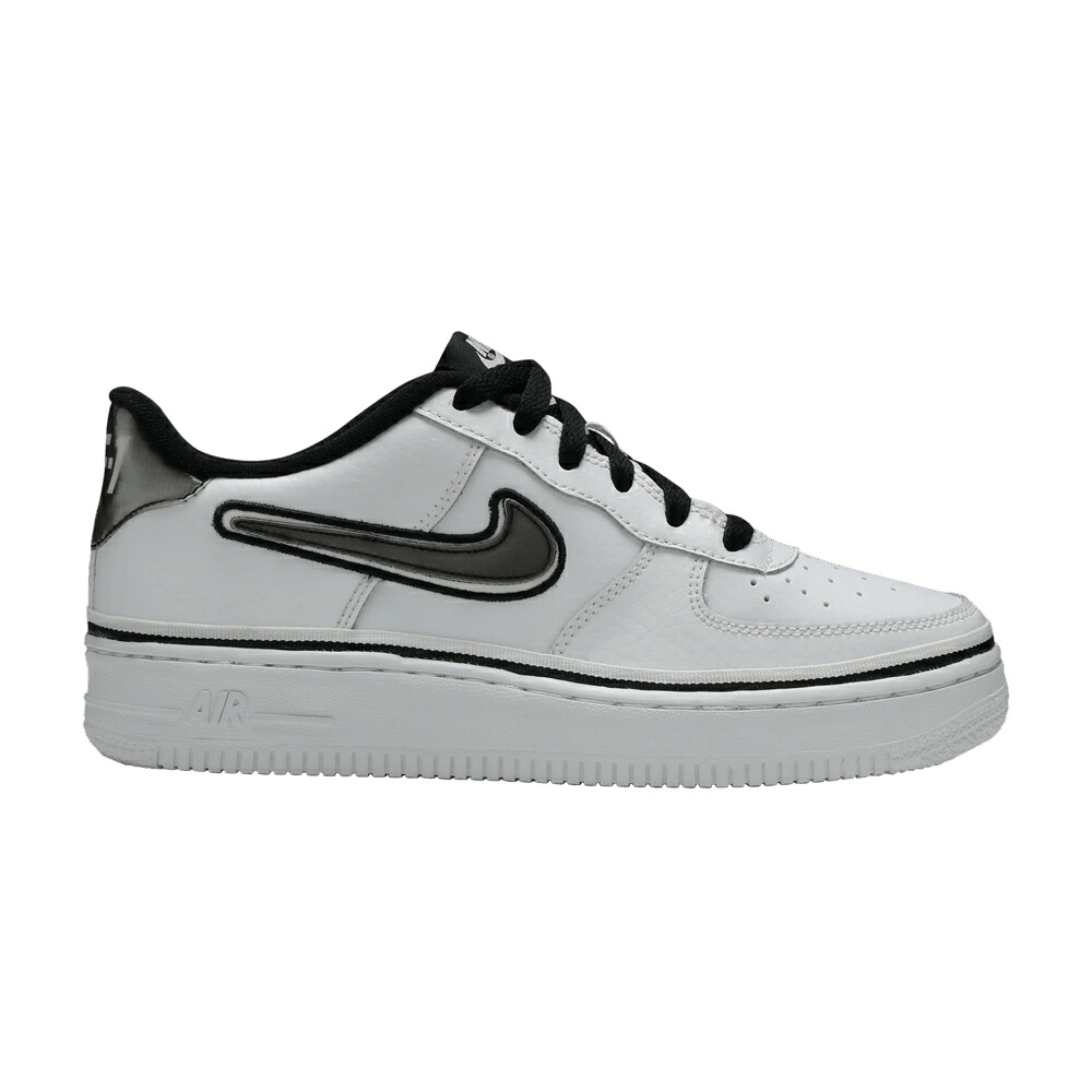ナイキ 白いこと 白いこと 黒いこと 黒いこと 空軍 \u0027WHITE BLACK\u0027 お坊っちゃん キッズ NIKE AIR FORCE 1 LV8 SPORT GS / WHITE BLACK WHITE もの言う花 マタニティ スニーカー