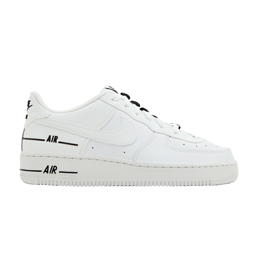 ナイキ 白いこと 白いこと 黒いこと 黒いこと 空軍 \u0027MULTIPLE LOGOS\u0027 お坊っちゃん キッズ NIKE AIR FORCE 1 LV8 3 GS / WHITE WHITE BLACK もの言う花 マタニティ スニーカー