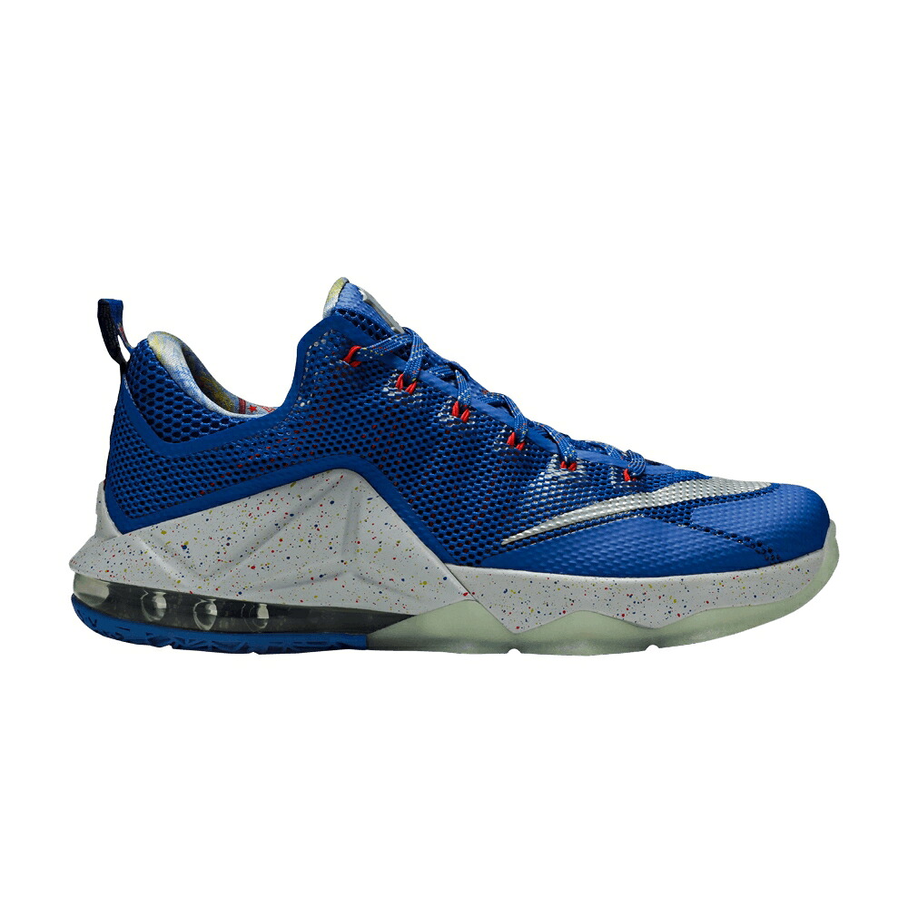 ナイキ レブロン しろがね色 しろがね色 \u0027RISE\u0027 スニーカー メンズ NIKE LEBRON 12 LOW / HYPER COBALT METALLIC SILVER