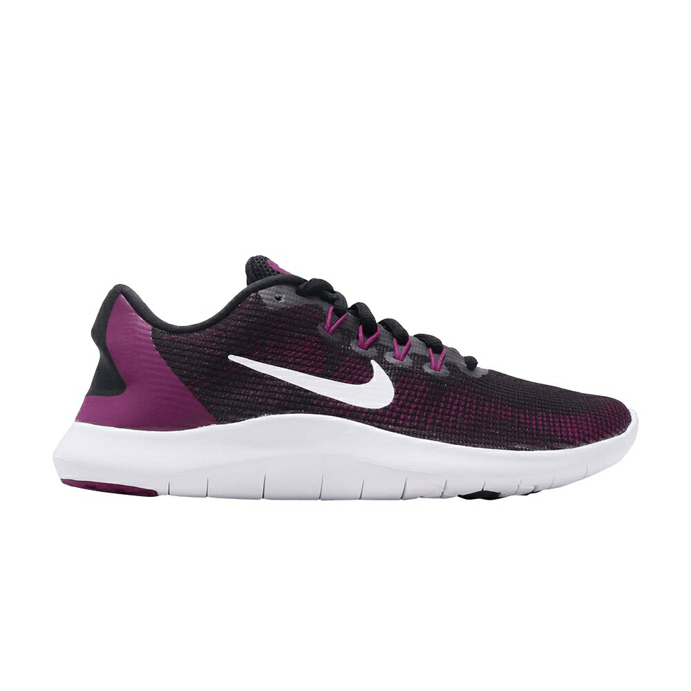 ナイキ 黒いこと 黒いこと 白いこと 白いこと \u0027TRUE BERRY\u0027 スニーカー レディース NIKE WMNS FLEX 2018 RN / BLACK WHITE TRUE BERRY