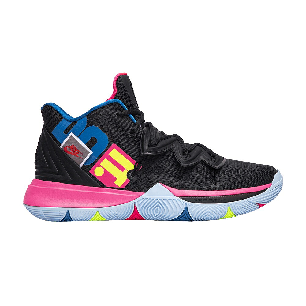 ナイキ カイリー 黒いこと 黒いこと さくら色 \u0027JUST IT\u0027 スニーカー メンズ NIKE KYRIE 5 DO / BLACK VOLT HYPER PINK