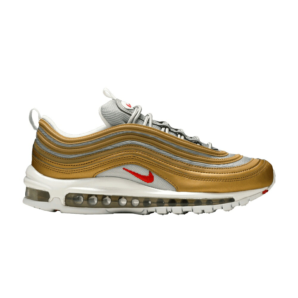 ナイキ マックス ゴールド 赤 赤いこと エア湖マックス \u0027METALLIC PACK\u0027 スニーカー メンズ NIKE AIR MAX 97 / METALLIC GOLD UNIVERSITY RED