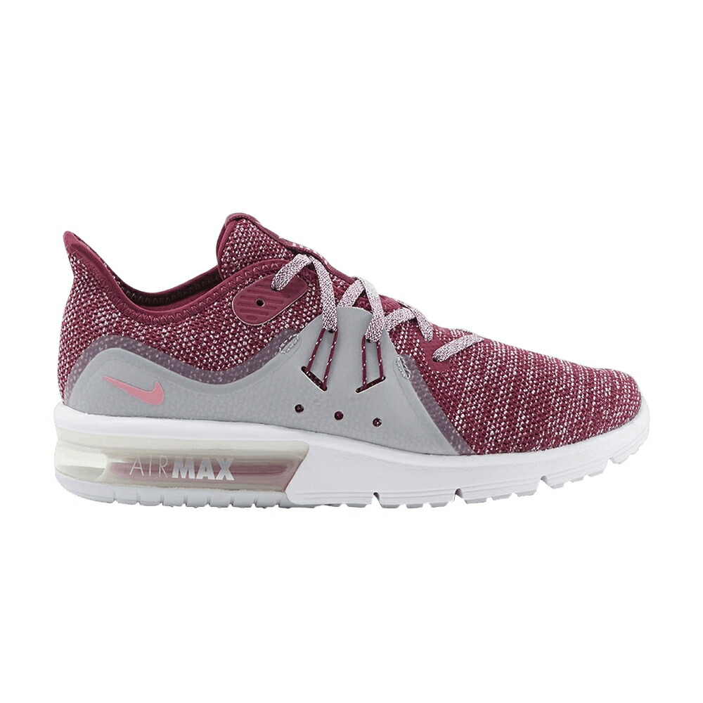 ナイキ マックス シークエント 薄墨色 薄墨色 エア湖マックス \u0027BORDEAUX\u0027 スニーカー レディース NIKE WMNS AIR MAX SEQUENT 3 / BORDEAUX WOLF GREY ELEMENTAL