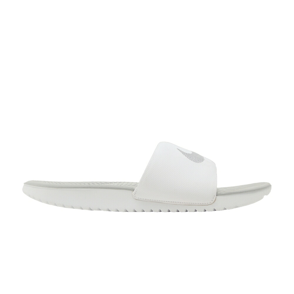 ナイキ サンダル 白いこと 白いこと しろがね色 しろがね色 \u0027WHITE SILVER\u0027 スニーカー レディース NIKE WMNS KAWA SLIDE METALLIC / WHITE METALLIC SILVER