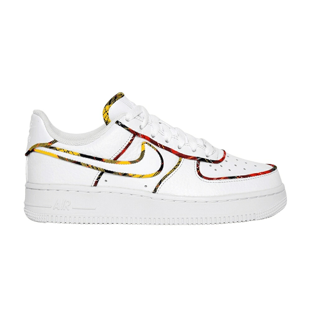 ナイキ 白いこと 白いこと 赤 赤いこと 空軍 \u0027TARTAN\u0027 スニーカー レディース NIKE WMNS AIR FORCE 1 LOW / WHITE UNIVERSITY RED AMARILLO