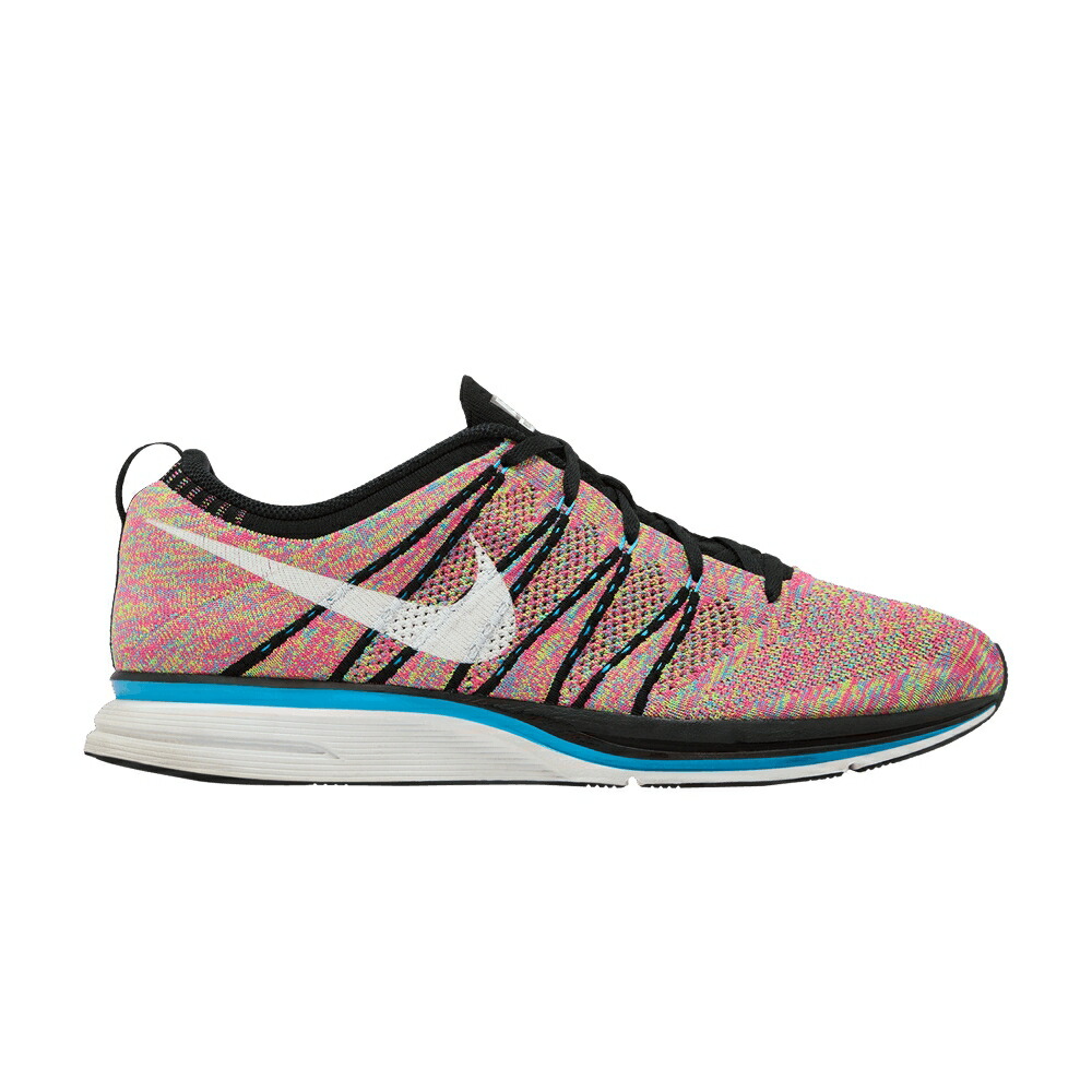ナイキ 飛球編み物 黒いこと 黒いこと 白いこと 白いこと 青碧 青碧 TRAINER+ \u0027MULTICOLOR\u0027 スニーカー メンズ NIKE FLYKNIT / BLACK WHITE BLUE GLOW VOLT