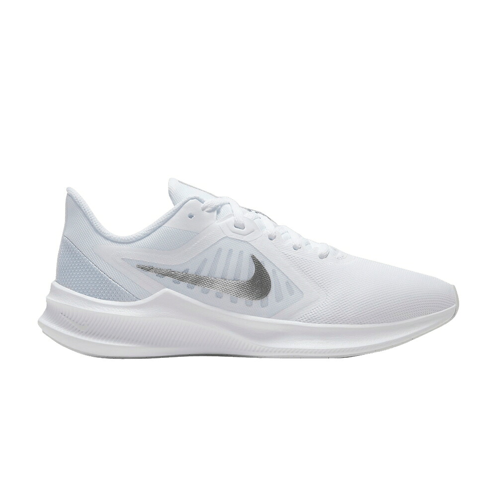 ナイキ 白いこと 白いこと しろがね色 しろがね色 \u0027WHITE\u0027 スニーカー レディース NIKE WMNS DOWNSHIFTER 10 / WHITE METALLIC SILVER