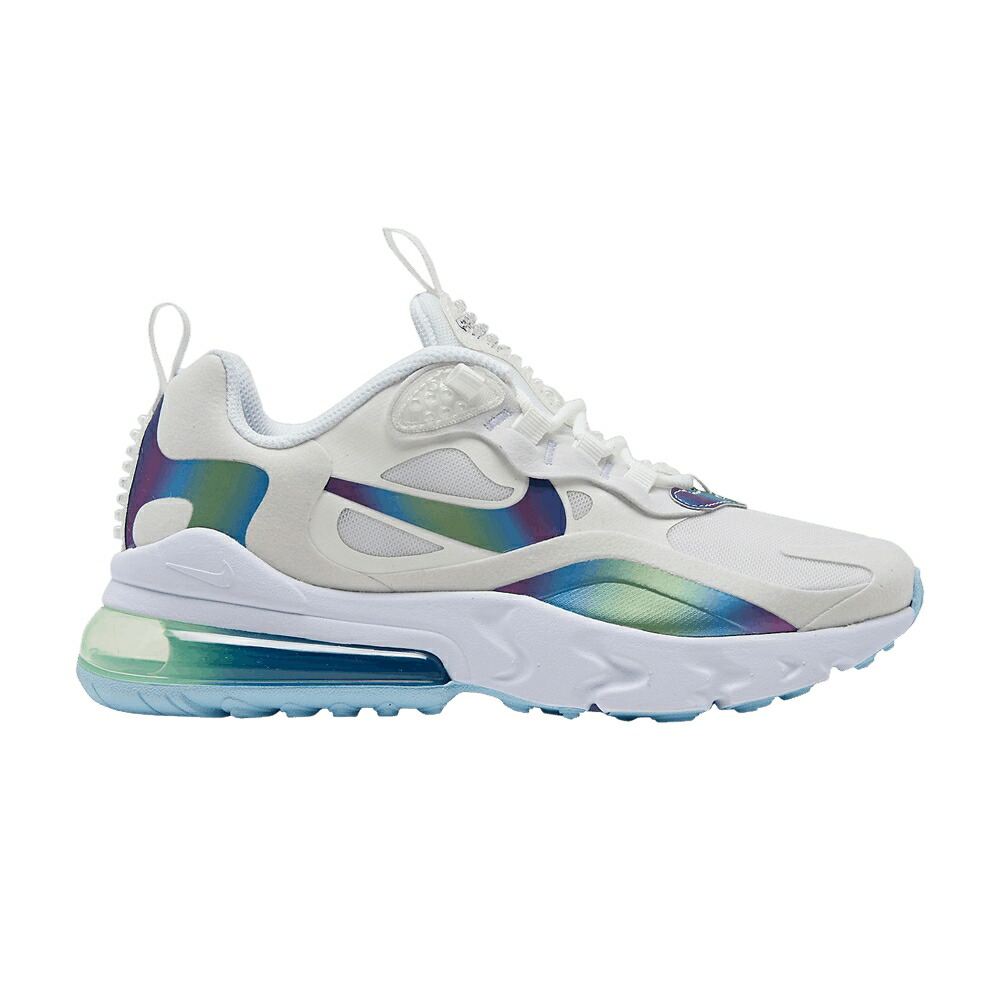 ナイキ マックス リアクト 白いこと 白いこと エア湖マックス \u0027BUBBLE PACK\u0027 お坊っちゃん キッズ NIKE AIR MAX 270 REACT GS / SUMMIT WHITE MULTI COLOR もの言う花 マタニティ スニーカー